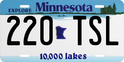 MN license plate 220TSL