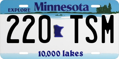 MN license plate 220TSM