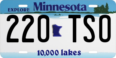 MN license plate 220TSO