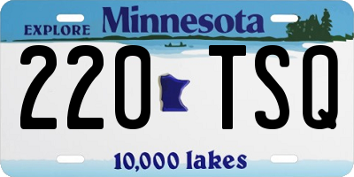 MN license plate 220TSQ