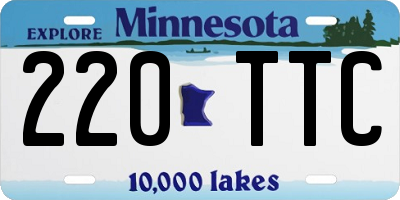 MN license plate 220TTC