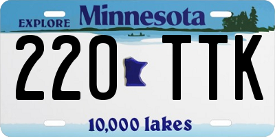 MN license plate 220TTK
