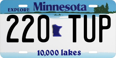 MN license plate 220TUP