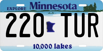 MN license plate 220TUR