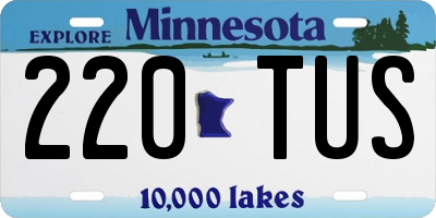 MN license plate 220TUS