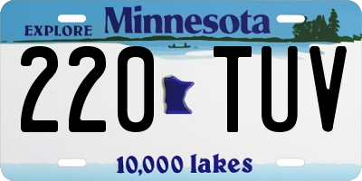 MN license plate 220TUV