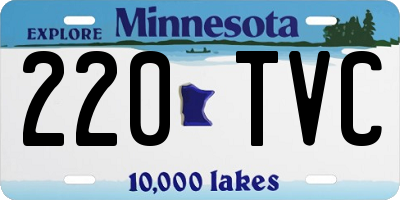 MN license plate 220TVC