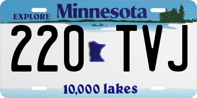 MN license plate 220TVJ