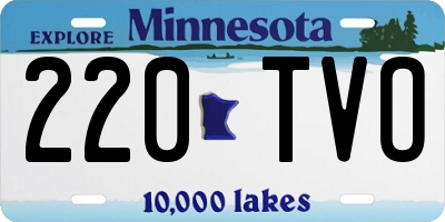 MN license plate 220TVO