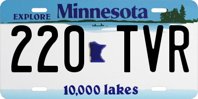 MN license plate 220TVR