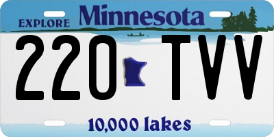 MN license plate 220TVV