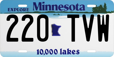 MN license plate 220TVW