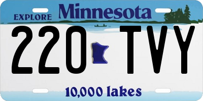 MN license plate 220TVY