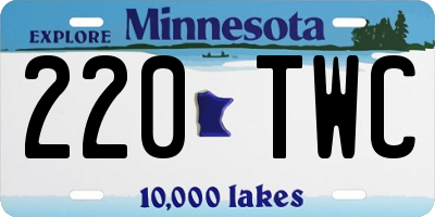 MN license plate 220TWC
