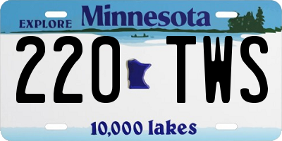 MN license plate 220TWS