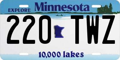 MN license plate 220TWZ