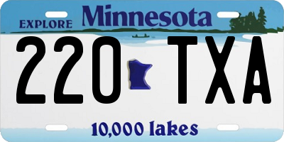 MN license plate 220TXA