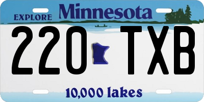 MN license plate 220TXB