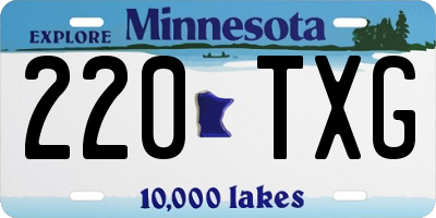MN license plate 220TXG