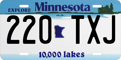MN license plate 220TXJ