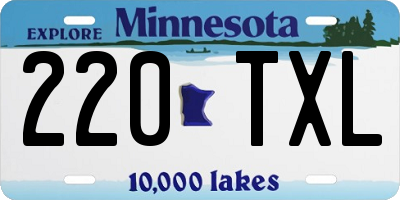 MN license plate 220TXL