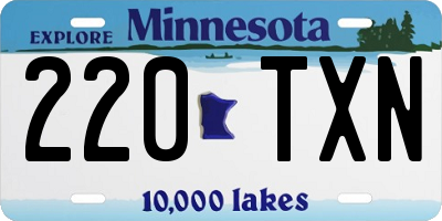 MN license plate 220TXN