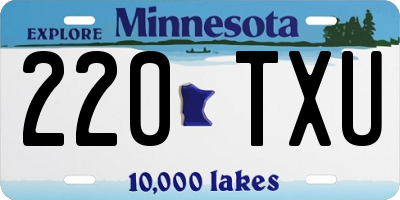 MN license plate 220TXU