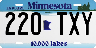 MN license plate 220TXY