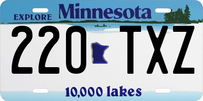 MN license plate 220TXZ