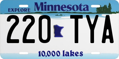 MN license plate 220TYA