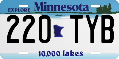 MN license plate 220TYB