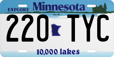 MN license plate 220TYC