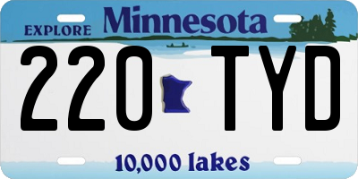 MN license plate 220TYD