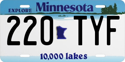 MN license plate 220TYF