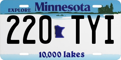 MN license plate 220TYI