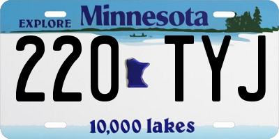 MN license plate 220TYJ