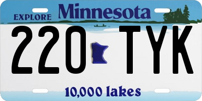 MN license plate 220TYK