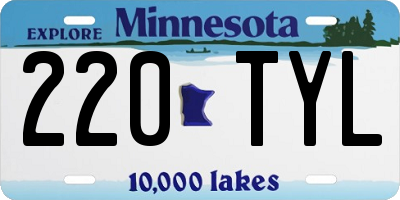 MN license plate 220TYL