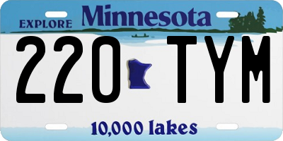 MN license plate 220TYM