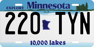 MN license plate 220TYN