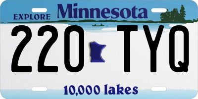 MN license plate 220TYQ