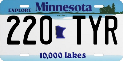 MN license plate 220TYR