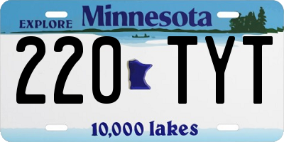 MN license plate 220TYT