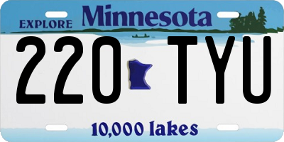 MN license plate 220TYU