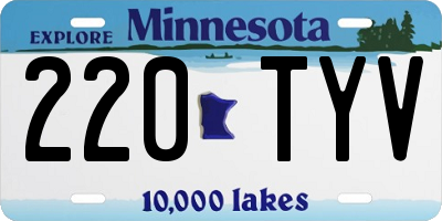 MN license plate 220TYV