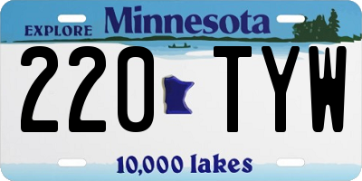 MN license plate 220TYW