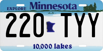 MN license plate 220TYY