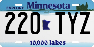 MN license plate 220TYZ