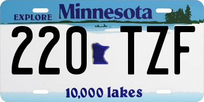 MN license plate 220TZF