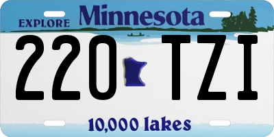 MN license plate 220TZI